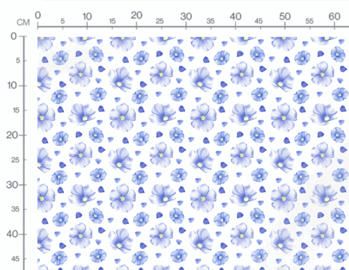 Tissu Imprimé Fleuri Violette Bleu, 7 tissus au choix – Image 3