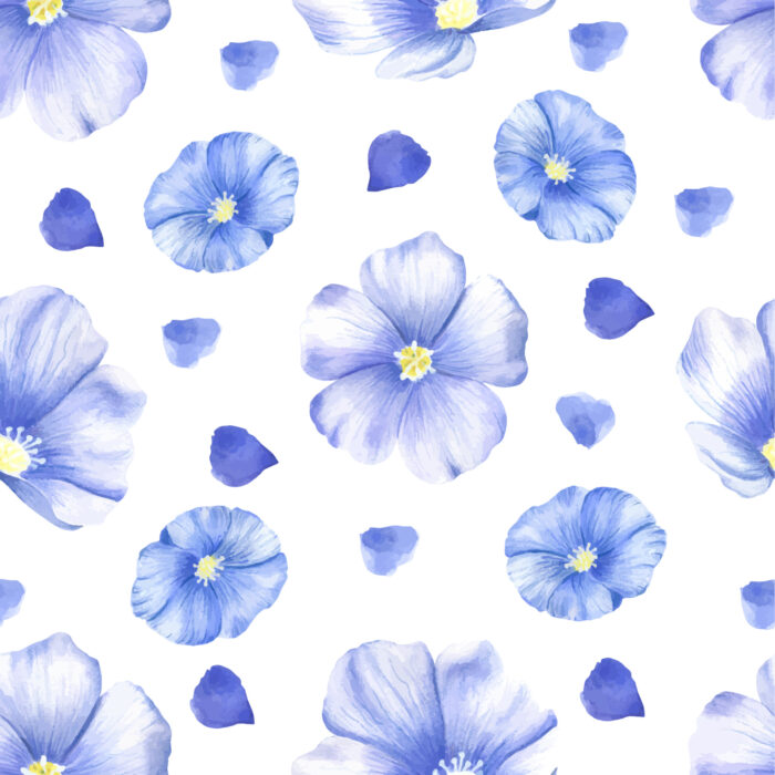 Tissu Imprimé Fleuri Violette Bleu, 7 tissus au choix