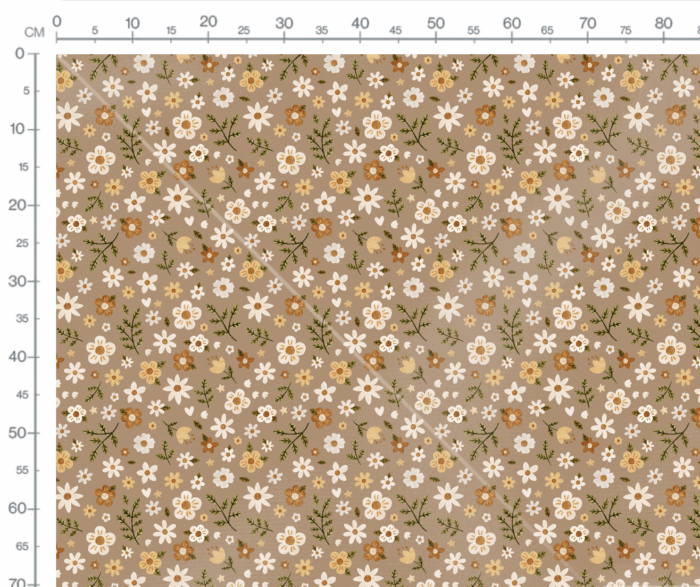 Tissu Imprimé Fleurs de Campagne Beige, 7 tissus au choix – Image 3