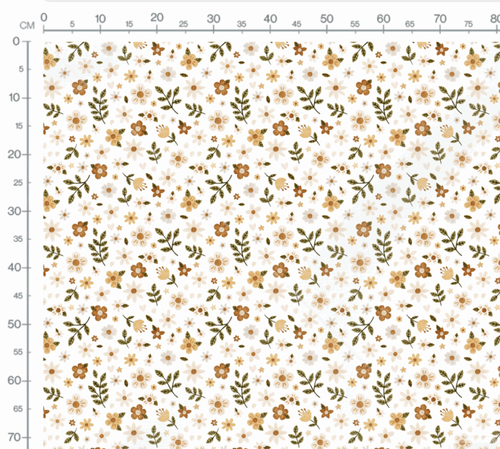 Tissu Imprimé Fleurs de Campagne Blanc, 7 tissus au choix – Image 3