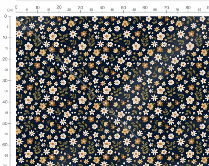 Tissu Imprimé Fleurs de Campagne Nuit, 7 tissus au choix – Image 3