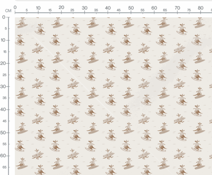 Tissu Imprimé Kangourou Surf Beige, 7 tissus au choix – Image 3