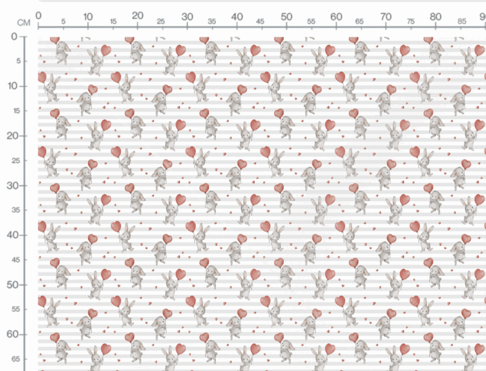 Tissu Imprimé Lapin Ballon Amour, 7 tissus au choix – Image 2