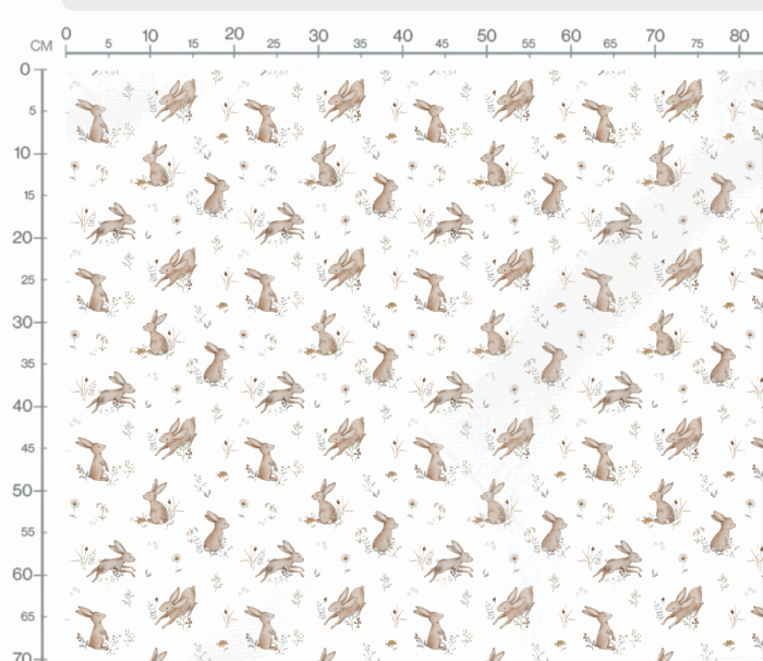 Tissu Imprimé Lapin Champs de Fleurs, 10 tissus au choix – Image 2