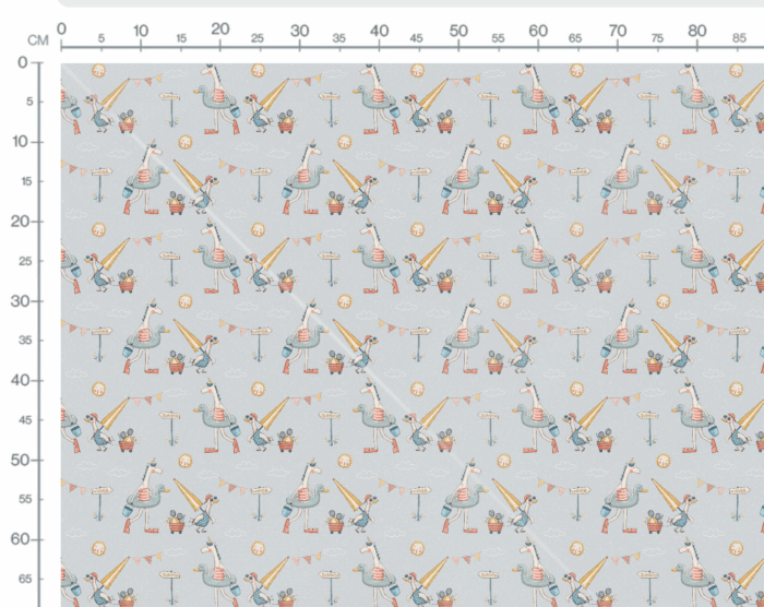 Tissu Imprimé Licorne Plage Summer, 7 tissus au choix – Image 3