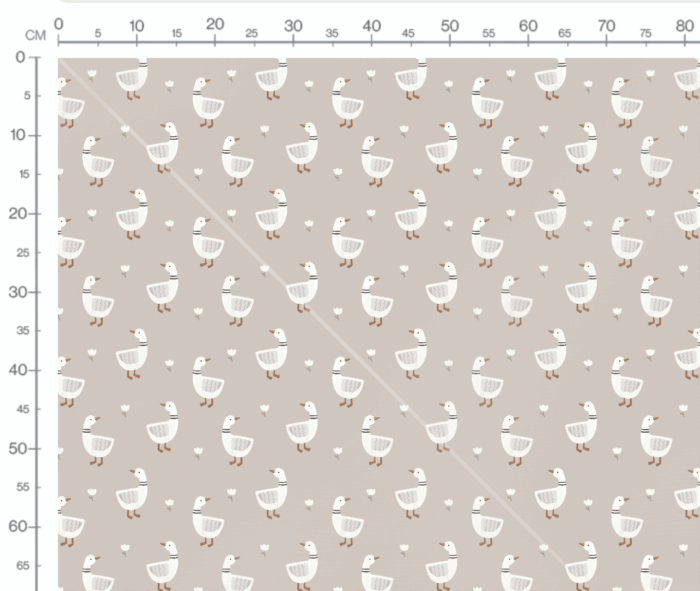 Tissu Imprimé Oie Tulipes Beige, 7 tissus au choix – Image 3
