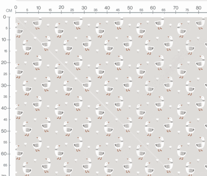 Tissu Imprimé Oie Tulipes Gris, 7 tissus au choix – Image 3