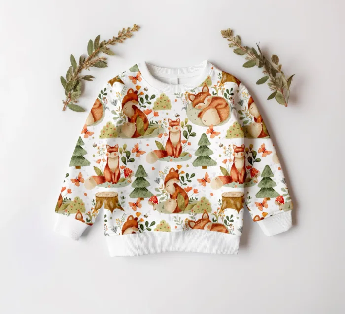 Tissu Imprimé Renard Foret, 7 tissus au choix – Image 4