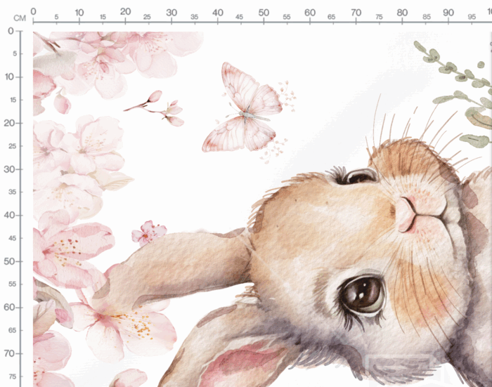 Panneau Couverture Lapin Mignon Printemps, 100 x 150 cm – Image 3