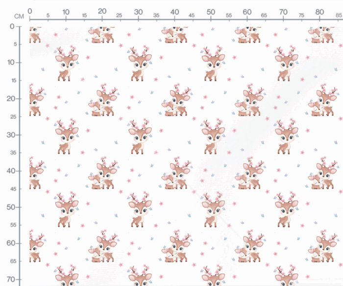 Tissu Imprimé Exclusif Animaux Mignons Biche Bébé, 11 tissus au choix – Image 3