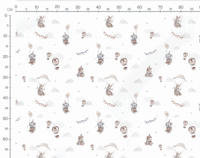 Tissu Imprimé Éléphant Lapin Ballons, 7 tissus au choix – Image 3