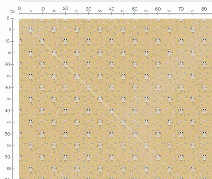 Tissu Imprimé Enfant Chouette Fleurs Jaune, 10 tissus au choix – Image 2
