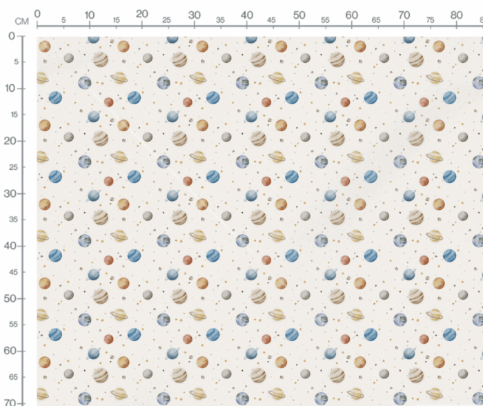 Tissu Imprimé Espace Planètes Étoiles, 10 tissus au choix – Image 2