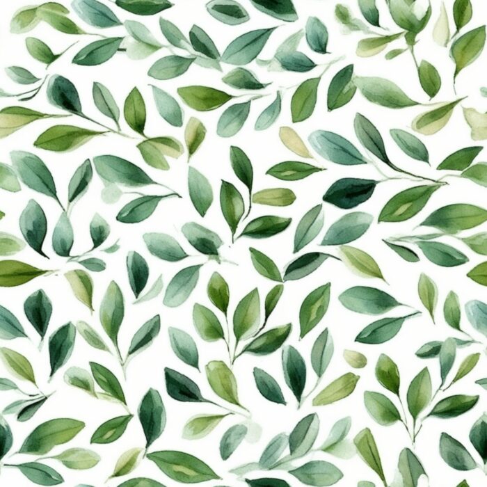Tissu Imprimé Feuilles Aquarelle Calme, 7 tissus au choix