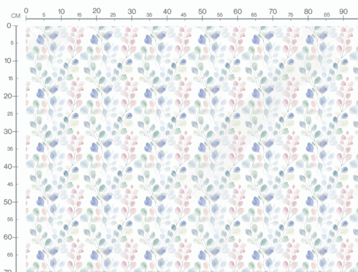 Tissu Imprimé Feuilles Eucalyptus Rose Bleu, 10 tissus au choix – Image 3