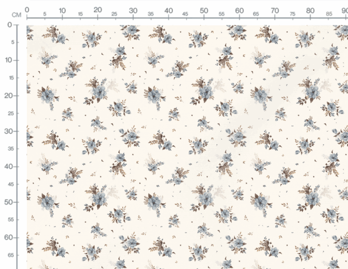 Tissu Imprimé Fleuri Valentina Crème, 7 tissus au choix – Image 3