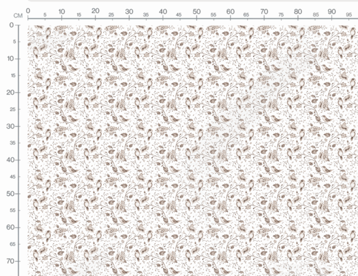 Tissu Imprimé Fleuri Oiseaux Mignons Blanc Petit, 7 tissus au choix – Image 3