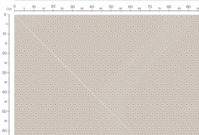 Tissu Imprimé Fleuri Pâquerette Beige, 7 tissus au choix – Image 3