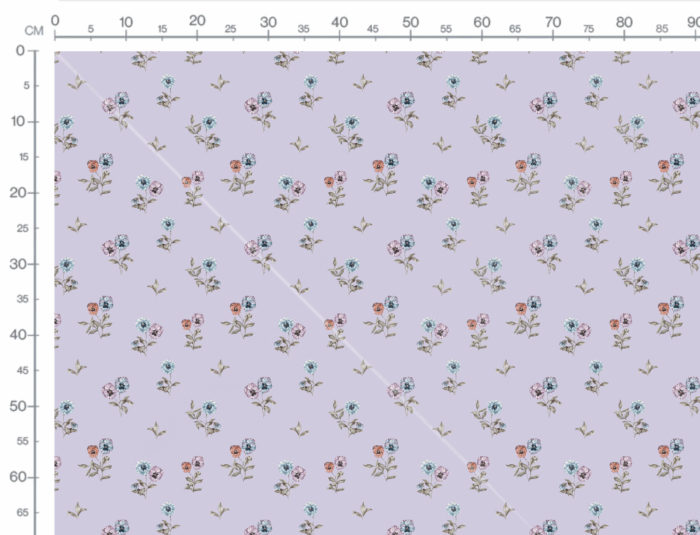 Tissu Imprimé Fleuri Pensées Lavande, 7 tissus au choix – Image 3