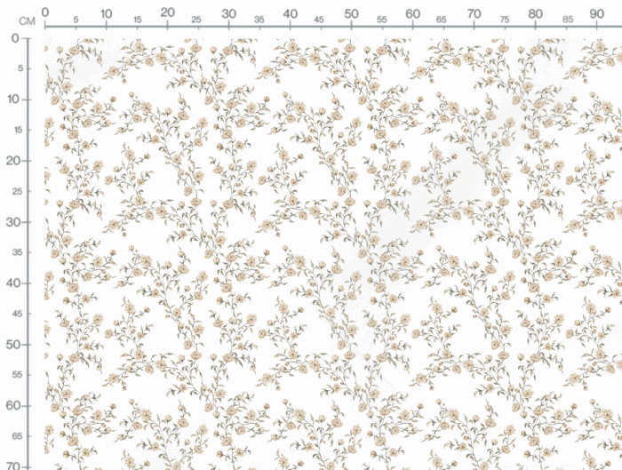 Tissu Imprimé Fleuri Vintage Johanna Beige, 7 tissus au choix – Image 3
