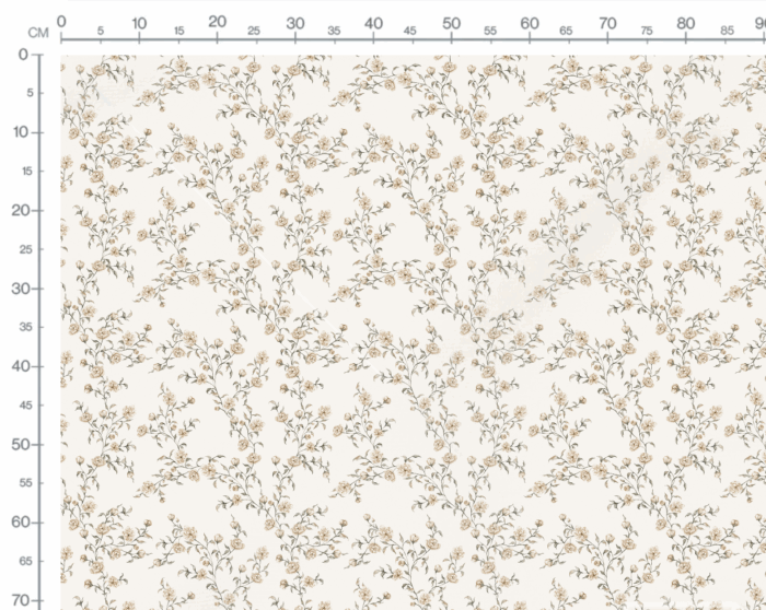 Tissu Imprimé Fleuri Vintage Johanna Crème Beige, 7 tissus au choix – Image 3