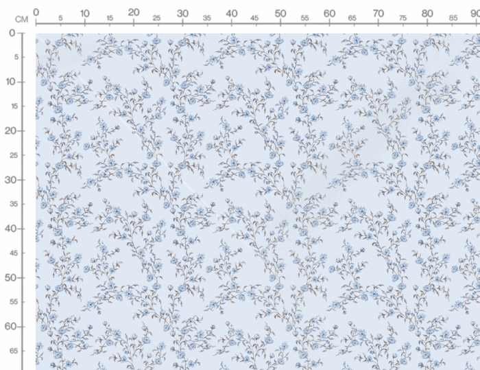 Tissu Imprimé Fleuri Vintage Johanna Bleu Bleu, 7 tissus au choix – Image 3