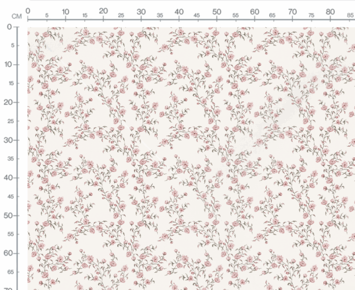 Tissu Imprimé Fleuri Vintage Johanna Crème Rose, 7 tissus au choix – Image 3