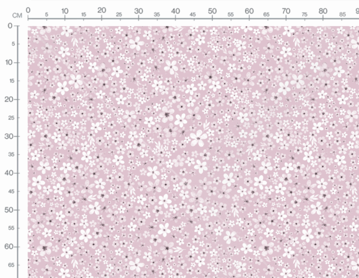 Tissu Imprimé Fleurs Blanches Prairie Rose, 7 tissus au choix – Image 3