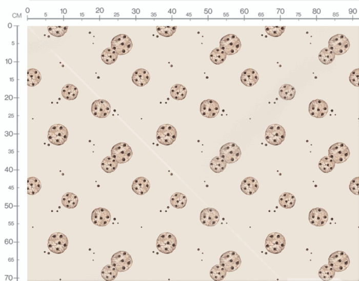 Tissu Imprimé Gâteau Cookie Beige, 7 tissus au choix – Image 3