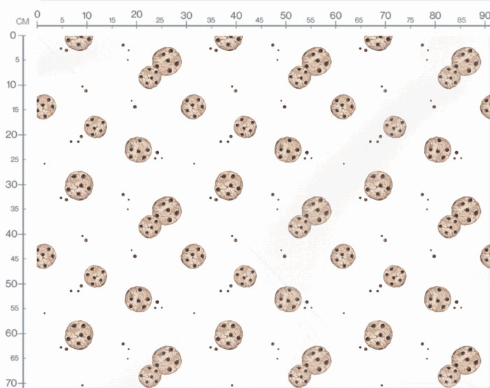 Tissu Imprimé Gâteau Cookie Blanc, 7 tissus au choix – Image 3