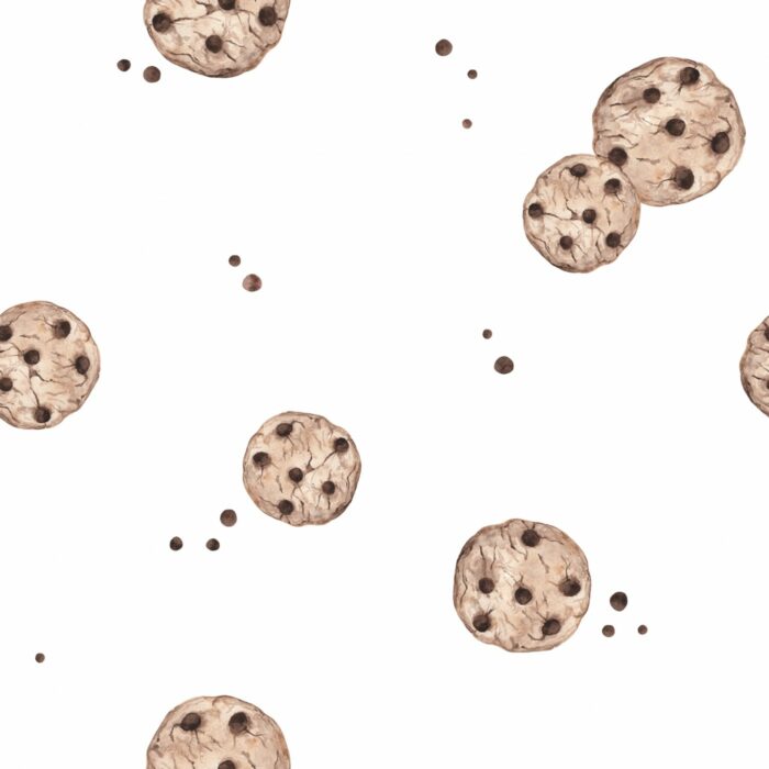 Tissu Imprimé Gâteau Cookie Blanc, 7 tissus au choix