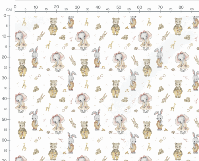 Tissu Imprimé Jouets Elephant Vintage, 7 tissus au choix – Image 3