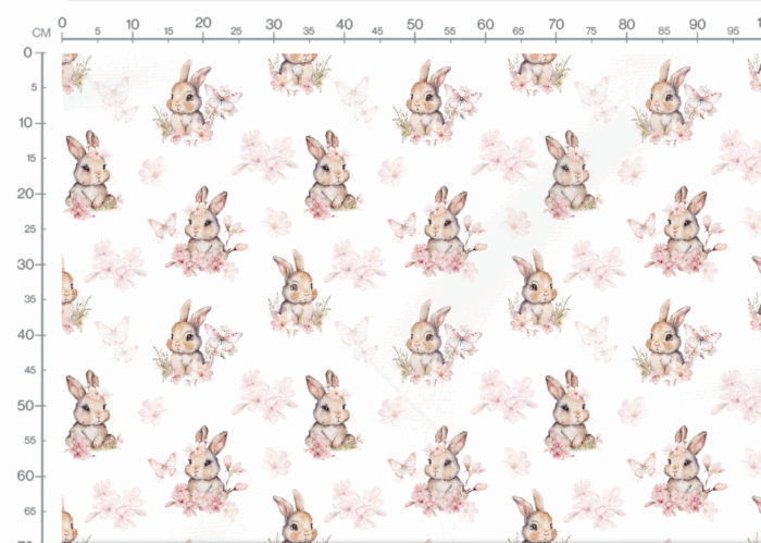 Tissu Imprimé Exclusif Lapin Mignon Printemps Grand, 7 tissus au choix – Image 3