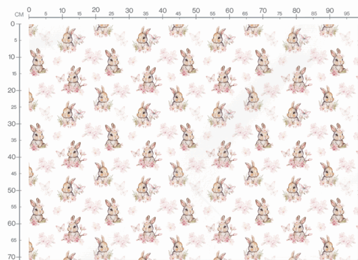 Tissu Imprimé Exclusif Lapin Mignon Printemps Petit, 7 tissus au choix – Image 3
