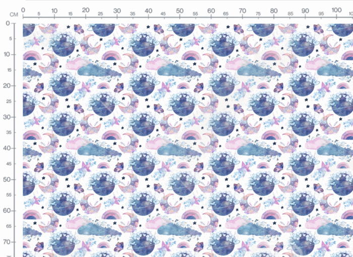 Tissu Imprimé Lune Arc-en-ciel Fleurs, 7 tissus au choix – Image 2