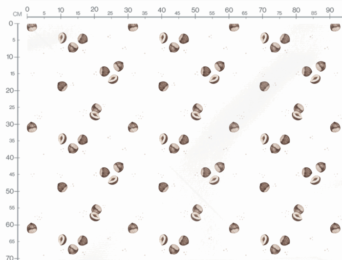 Tissu Imprimé Noisettes Blanc, 7 tissus au choix – Image 3