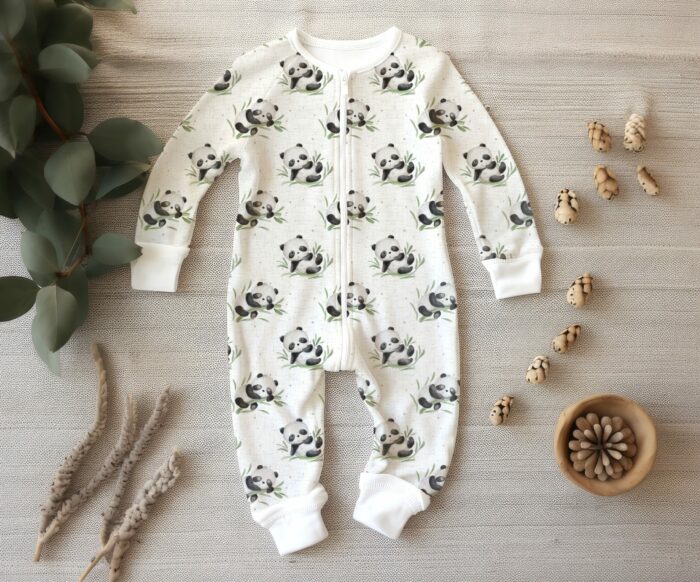 Tissu Imprimé Panda Bambou Rose, 7 tissus au choix – Image 4