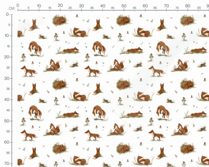 Tissu Imprimé Renard Bébé Foret, 7 tissus au choix – Image 3