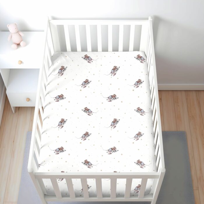 Tissu Imprimé Fusée Souris Nuit, 7 tissus au choix – Image 4