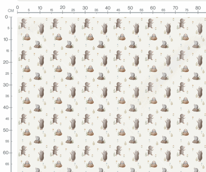 Tissu Imprimé Taupe Adorable Crème, 7 tissus au choix – Image 3