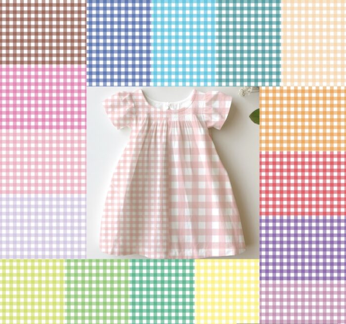 Tissu Imprimé Vichy 100 couleurs et 10 tissus au choix, Carreaux 24mm – Image 6