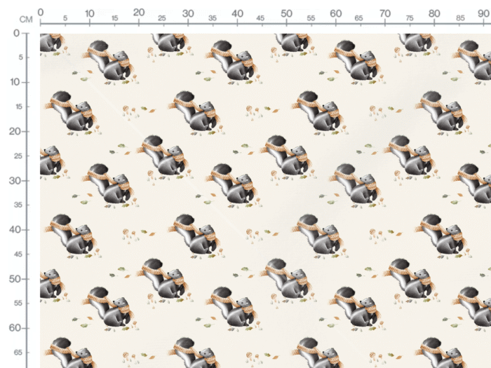 Tissu Imprimé Mouffette Automne, 2 coloris et 10 tissus au choix – Image 2