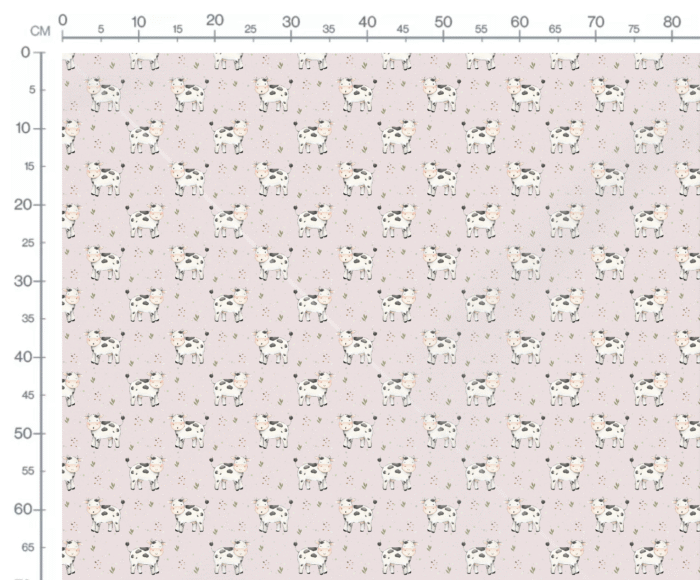 Tissu Imprimé Vache Heureuse Rose, 10 tissus au choix – Image 2