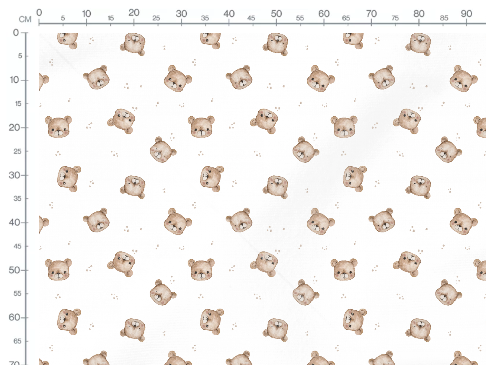 Tissu Imprimé Petit Ourson Adorable Pois, 5 coloris et 10 tissus au choix – Image 2