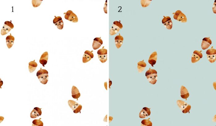 Tissu Imprimé Petits Glands Automne, 2 coloris et 10 tissus au choix – Image 2