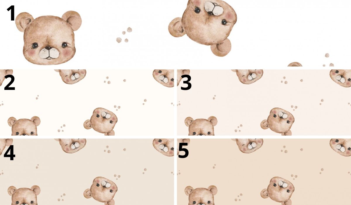 Tissu Imprimé Petit Ourson Adorable Pois, 5 coloris et 10 tissus au choix – Image 3