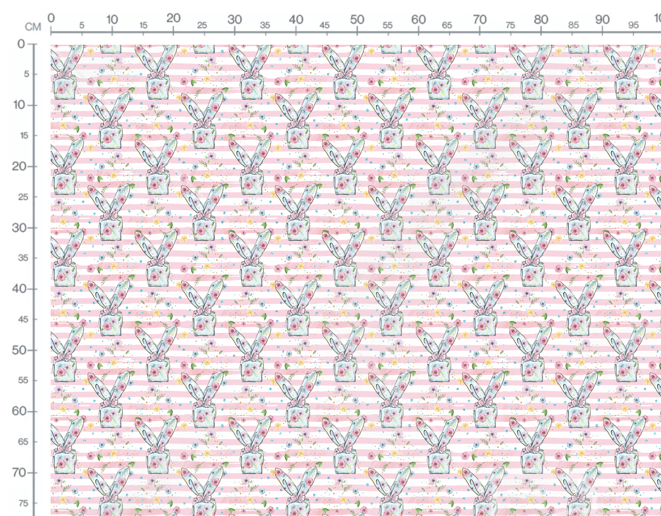 Tissu Imprimé Girly Paques Cadeau Lapin, 10 tissus au choix – Image 2
