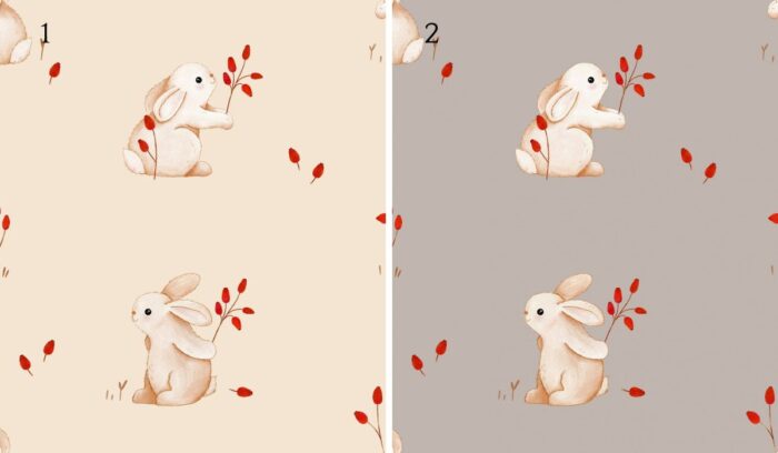 Tissu Imprimé Lapin Eglantier, 2 coloris et 10 tissus au choix – Image 3