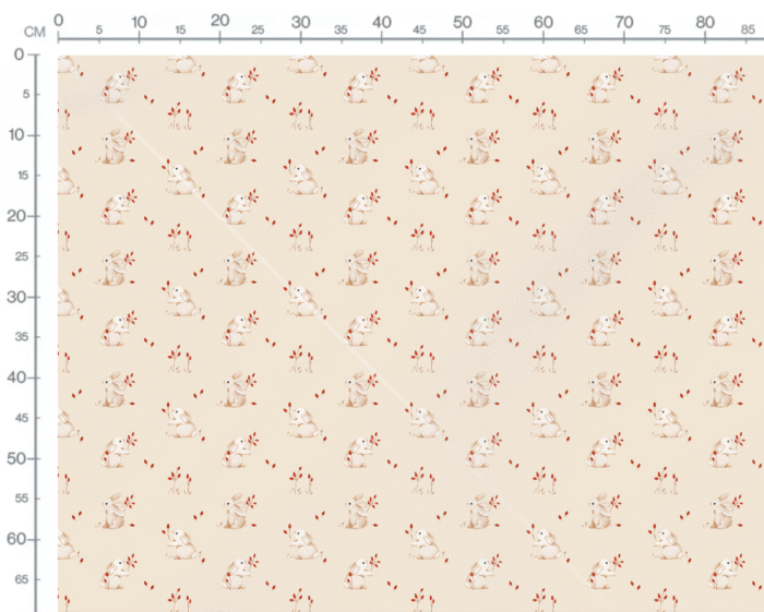 Tissu Imprimé Lapin Eglantier, 2 coloris et 10 tissus au choix – Image 2