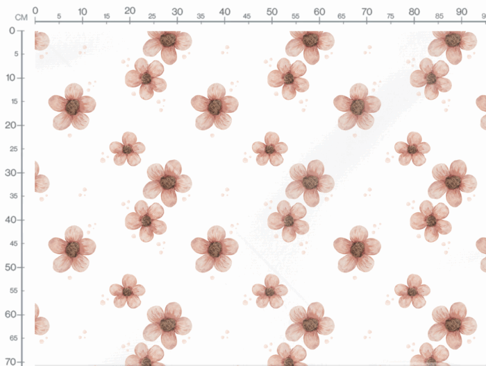 Tissu Imprimé Fleurs Peche Grandes, 5 coloris et 10 tissus au choix – Image 3